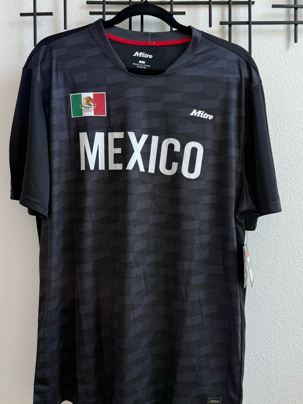 NWT Mitre Mexico Soccer Jersey Men’s Large Black FIFA World Cup Fan Shirt